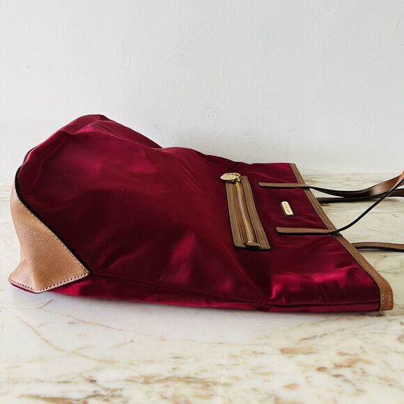 MICHAEL KORS Kempton Claret Burgundy Large Nylon Tote Bag - Picture 7 of 10